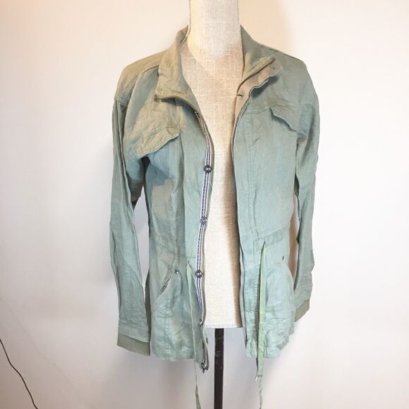 Michael Stars Anthropologie Trendy Military Linen Coat Women’s S - Picture 3 of 8